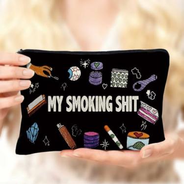 Imagem de Bolsa de maquiagem pequena para fumar com zíper, organizador de viagem portátil, bolsa de higiene pessoal de grande capacidade, caixa de cigarro maravilhosa, presentes para homens fumantes