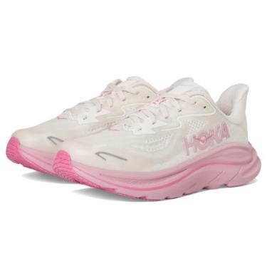 Imagem de HOKA Tênis infantil unissex Clifton 10 (criança grande), Rosa creme/rosa seca, 20