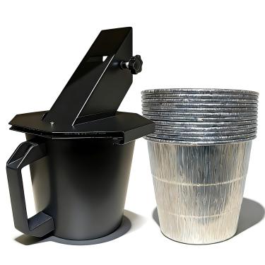 Imagem de RESTTIME Coletor de graxa para defumador - Balde atualizado com tampa e 12 forros, compatível com grades de pellets para churrasqueiras Traeger, Pit Boss, Recteq, Z