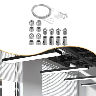 Imagem de Generic Kit de instalação com cabo de aço para luminária de teto portátil para aquário, ideal para sala de estar, quarto e sala de jantar, 2 Milhões