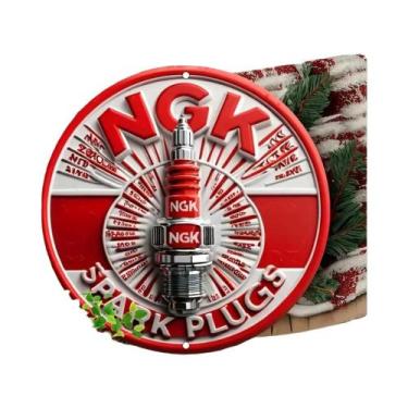 Imagem de Placa De Metal Redonda Retro 2D Em Alumínio Para Parede, Placa De Lata