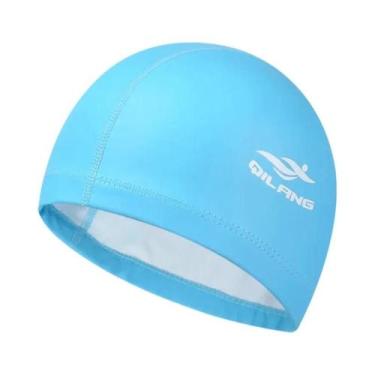 Imagem de Touca De Natação Impermeável Unissex Para Adultos, PU, Cor Sólida, Pro