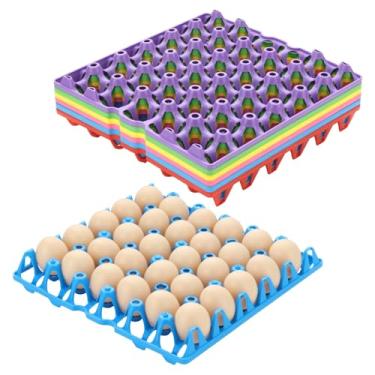 Imagem de LOYORTY 12 bandejas de plástico para ovos, caixas de ovos empilháveis de 30 células, planas, caixas de ovos para embalagem de ovos, armazenamento, envio de ovos frescos