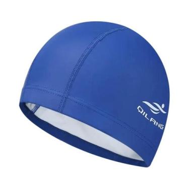 Imagem de Touca De Natação Impermeável Unissex Para Adultos, PU, Cor Sólida, Pro