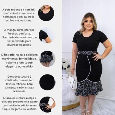 Imagem de Vestido Plus Size Femininio Evangelico Midi Tubinho Moda Modesta Jovem
