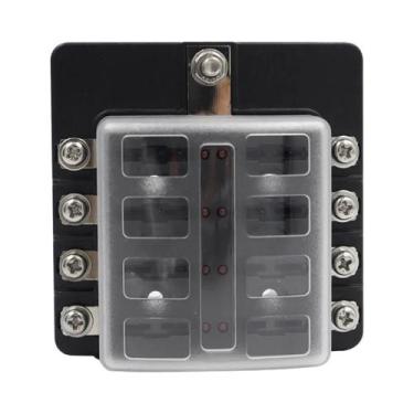 Imagem de Caixa De Fusíveis Com Suporte Para Lâminas 12V 24V, Luz De Advertência
