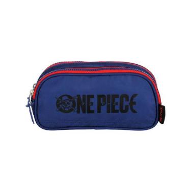 Imagem de Estojo Escolar Penal Triplo ONE PIECE ET49806 Original - Luxcel, azul