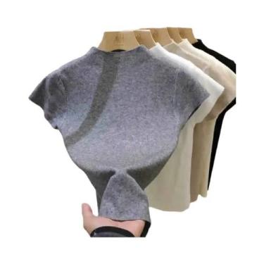 Imagem de Camiseta Feminina Slim Fit De Manga Curta Com Decote Redondo Estilo Y2