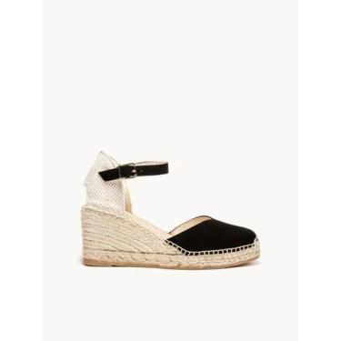 Imagem de Sandália Anabela Média Jara Camurça Preta - Alpargatas, Preto, 34