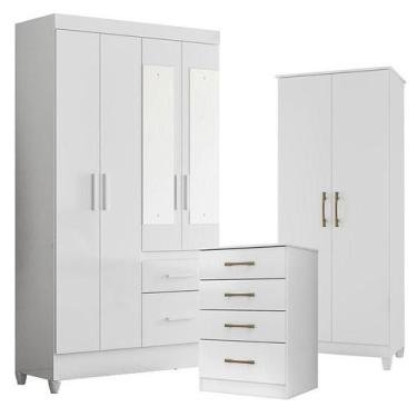 Imagem de Guarda Roupa com Espelho Infantil Madri com Cômoda MS913 e Armário Mul