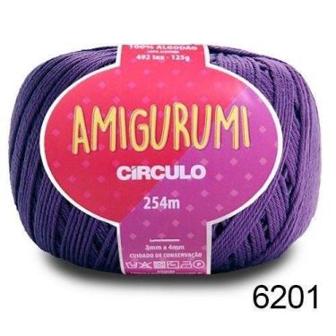 Imagem de LINHA AMIGURUMI 125G COR 6201 TECNO ROXO - Fio de Algodão Mercerizado 