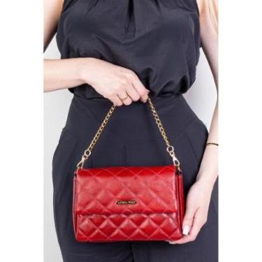 Imagem de Bolsa de couro com corrente matelassê Giulia-Feminino