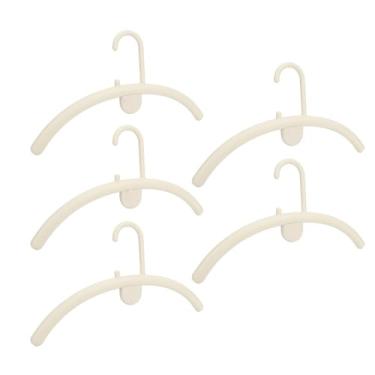 Imagem de Jiawu Cabides Antiderrapantes para Suéter, que Economizam Espaço, para Casaco, Camisa, Vestido Com Aromaterapia Elegante para Organizar Armário, 5 Peças de Cabides para Mulheres e Homens (Creme