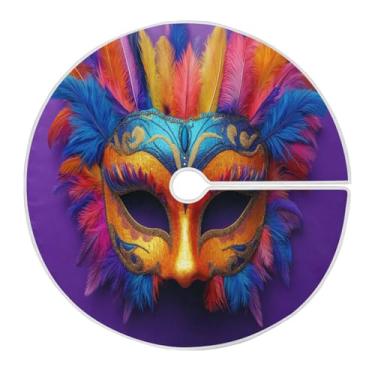 Imagem de ATTX Saia de árvore colorida para carnaval de 118 cm – Decoração festiva para festas de ano novo e carnaval #422