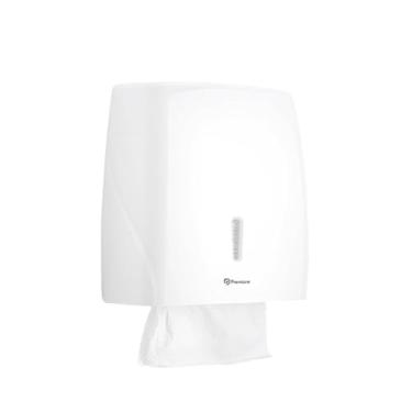Imagem de Dispenser de Interfolha Toalheiro - Porta Papel Toalha Estilo Urban Branco, com Nota Fiscal Inclusa, Ideal para Residência e Comércio (Branco UP+ (Grande))