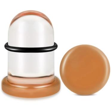 Imagem de WINSENET Kit de alongamento de orelha de vidro, 2-4 peças, plugues de 8 a 22 mm para medidores de orelha com anéis de borracha, kit de alongamento de orelha de vidro com alargador de orelha, joia para