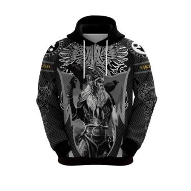 Imagem de Blusa Moletom Masculino Odin Thor Mitologia Viking, GG