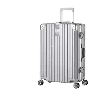 Imagem de Tourister Bagagem com estrutura de alumínio com rodas giratórias, mala de viagem com senha expansível antirroubo de 20-30 polegadas (unissex)(Pink,28 inches)