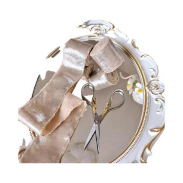 Imagem de Fita De Renda Chiffon De Seda Iridescente Com Borda Aramada Para Decor