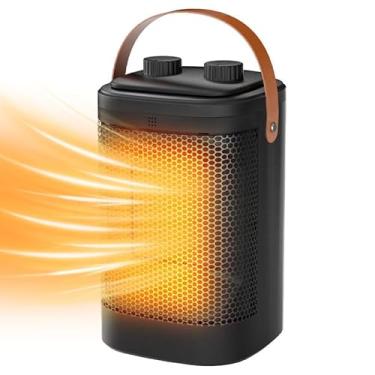 Imagem de Aquecedor PTC Portátil Elétrico Controle Remoto Tela Ventilador de Aquecimento Mesa Residencial Soprador Ar Oscilante