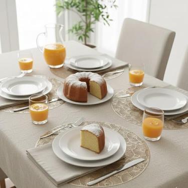 Imagem de Lugar Americano Redondo PVC Mesa Posta 38cm Resistente Dourada (8)