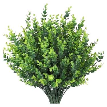 Imagem de Plantas artificiais verdes ao ar livre guirlanda de Natal casamento buquê de noiva casa varanda bonsai decoração DIY (verde, 5 peças)