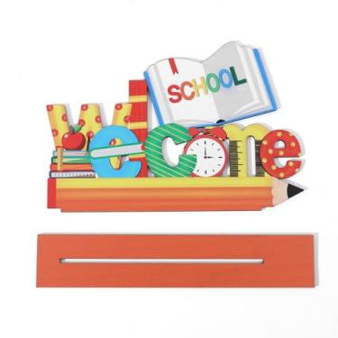 Imagem de Placa de decoração de volta às aulas, material de volta às aulas, recortes, adereços de cabine de fotos para o primeiro dia da pré-escola materiais de festa em sala de aula