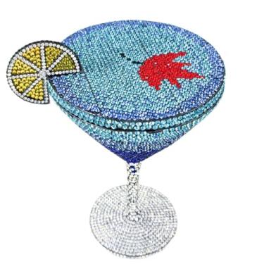 Imagem de Usuisy Bolsa clutch de cristal em forma de copos de coquetel, mulheres, bolsas noturnas, festa nupcial, bolsa de strass, bolsa de casamento, mini, azul, mini