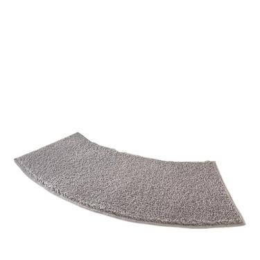 Imagem de Tapete de chuveiro curvado lavável tapete de pelúcia antiderrapante banheiro antiderrapante tapete de chuveiro lavanderia sala de estar banheira banheiro (preto)