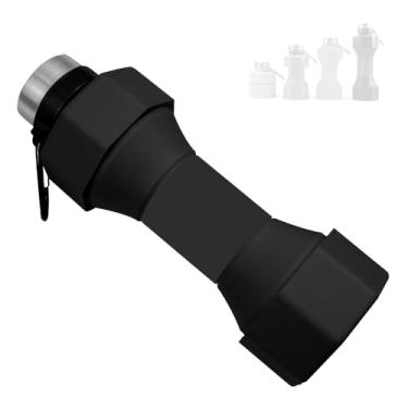 Imagem de Garrafa de Água Silicone Esportiva Grande Capacidade 650ml com Halteres Pliáveis Multifuncionais para Camping Ciclismo Equipamento Academia em Casa