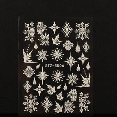 Imagem de Adesivos de arte de unhas design de manicure francesa em relevo Natal neve branca DIY decoração de arte de unhas (5)