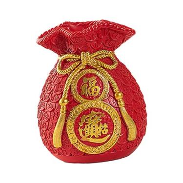 Imagem de Wswqop Vaso Decorativo em Forma de Saco Da Sorte para O Ano Chinês, Inspirado No Feng Shui, Ideal para Mesa, Lareira Ou Como Peça Central, estilo a, Tamanho real