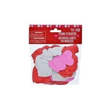 Imagem de Adesivos de espuma em formato de coração vermelho, branco e rosa para Dia dos Namorados (100 quilates, conjunto de 2)