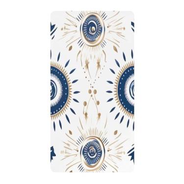 Imagem de Blueangle Lençol de berço padrão para berço infantil - Lençóis de algodão macio e respirável com olho turco (333)