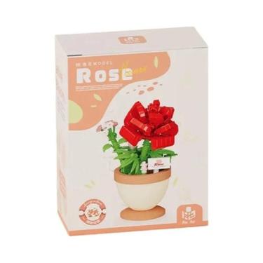 Imagem de Caixa De Presente Com Flores De Rosa, Modelo De Blocos De Construção T