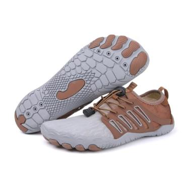 Imagem de Tênis Hike Barefoot feminino masculino, sapatos aquáticos profissionais, sapatos de caminhada descalço, bico largo, antiderrapante, respirável, Cinza A, 6.5 Women/5.5 Men