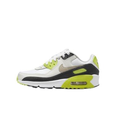 Imagem de NIKE Tênis masculino Air Max 90 Gs, Branco cáqui Cyber Dk cinza fumê, 31.5 BR