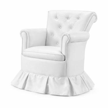 Imagem de Cadeira Poltrona Balanço Amentação Confortável Quarto Descanso Sala Leitura Corino Branco