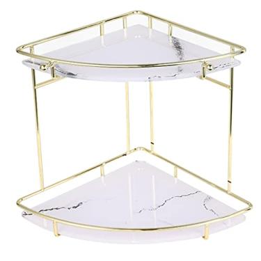 Imagem de GLJ Racks de armazenamento de bancada de banheiro, suporte de bandeja de maquiagem de canto, adequado para cuidados com a pele e fragrâncias, suportes de especiarias de cozinha, prateleiras verticais