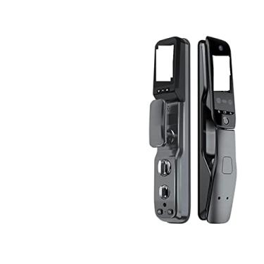 Imagem de Fechadura de porta Smart Face Fechadura de porta com impressão digital Monitoramento de rosto e câmera Fechadura de porta eletrônica biométrica com desbloqueio de aplicativo Fechadura de porta