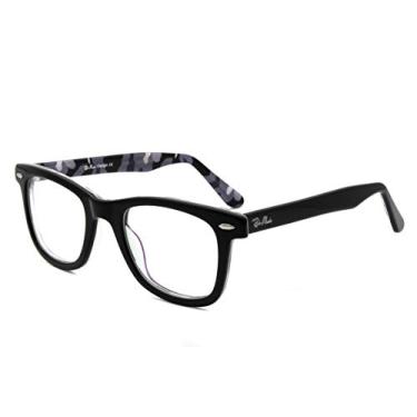 Imagem de RICH MODE Óculos para mulheres e homens, sem grau, óculos de alta moda, acetato, estilosos, Camuflagem cinza, 48-22-145(MM)