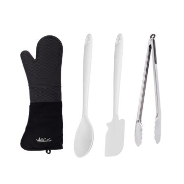 Imagem de Espatula Colher Silicone Pegador Inox Luva Profissional 45cm