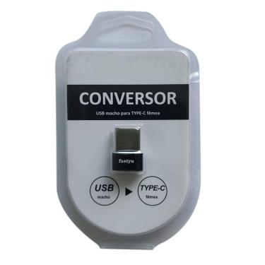 Imagem de Adaptador Usb Macho X Usb Tipo C Fêmea