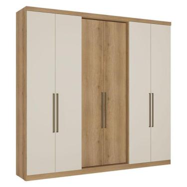 Imagem de Guarda Roupa Casal Passione Ultra 6 Portas Capuccino Off White Acetinado - Thb