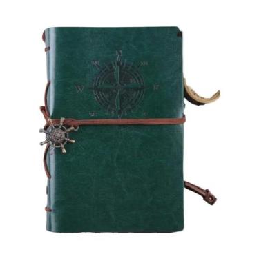 Imagem de Caderno Espiral De Couro PU Com Âncora Pirata Vintage Antiga, Diário D