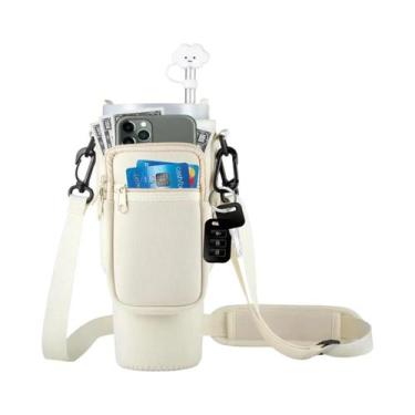 Imagem de Bolsa Térmica De Neoprene Para Garrafa De Água Com Bolso Para Celular 