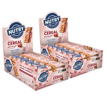 Imagem de 2x Barra de Cereais Nutry Morango com Chocolate 24 Unidades 22g -, Mor