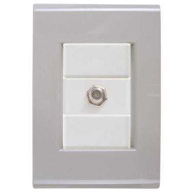 Imagem de Cj Tomada Conexão Tv Sat Coaxial Liz Fendi Tramontina Completo Pronto Tramontina