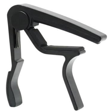 Imagem de Capotraste Guitarra Alumínio Preto Capo Profissional Mola Forte Ajuste