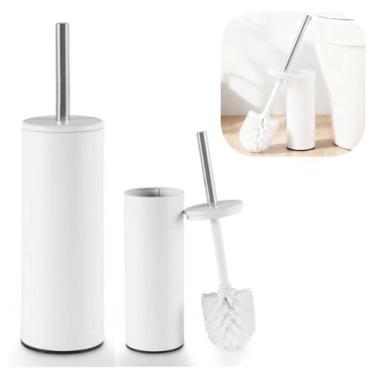 Imagem de Escova Sanitária Em Aço Inox Slim Acabamento Matte Branco Ideal Para B